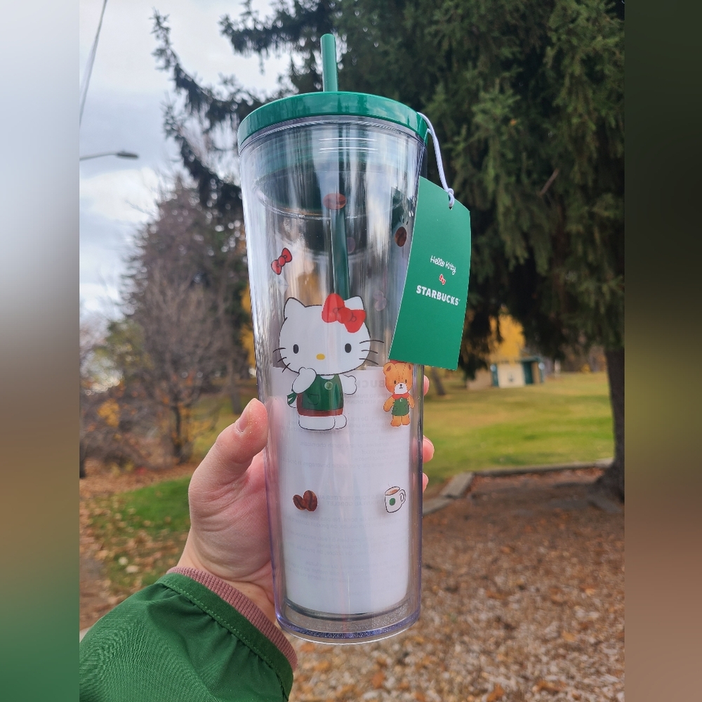 Starbucks x Hello Kitty Clear Cold Cup Green Hello Kitty Tumbler LIMITED EDITION